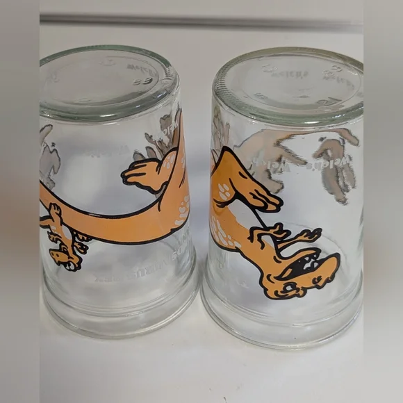 1988 Dinosaur Welch's T-Rex Jelly Jar Tyrannosaurus Rex Juice Drinking Glass X 2 - Picture 6 of 7